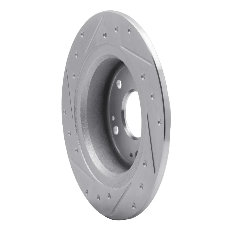 R1 05-17 Honda Accord Rear Right Drilled & Slotted Silver Brake Rotor - Image 5