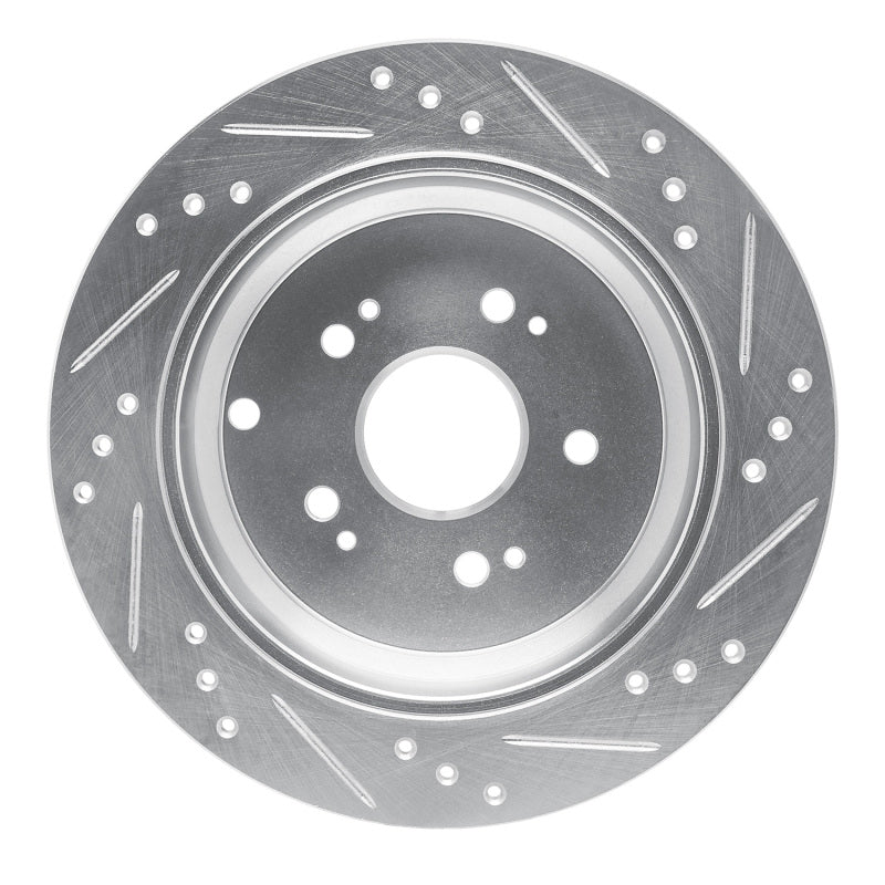 R1 05-18 Acura RDX Rear Left Drilled & Slotted Silver Brake Rotor - Image 3