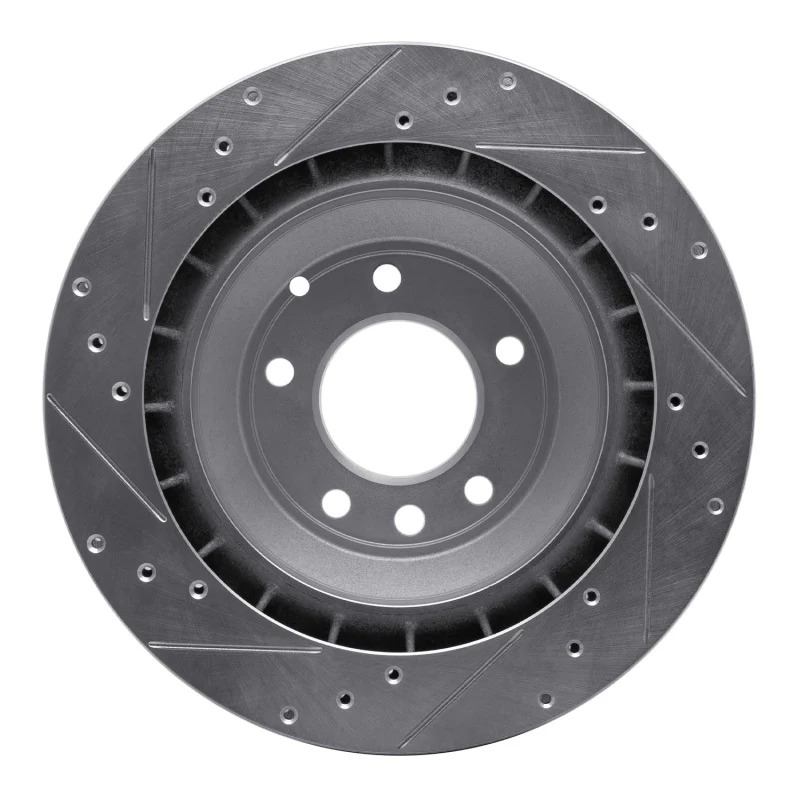 R1 05-18 Porsche CAYENNE Rear Right Drilled & Slotted Silver Brake Rotor - Image 4