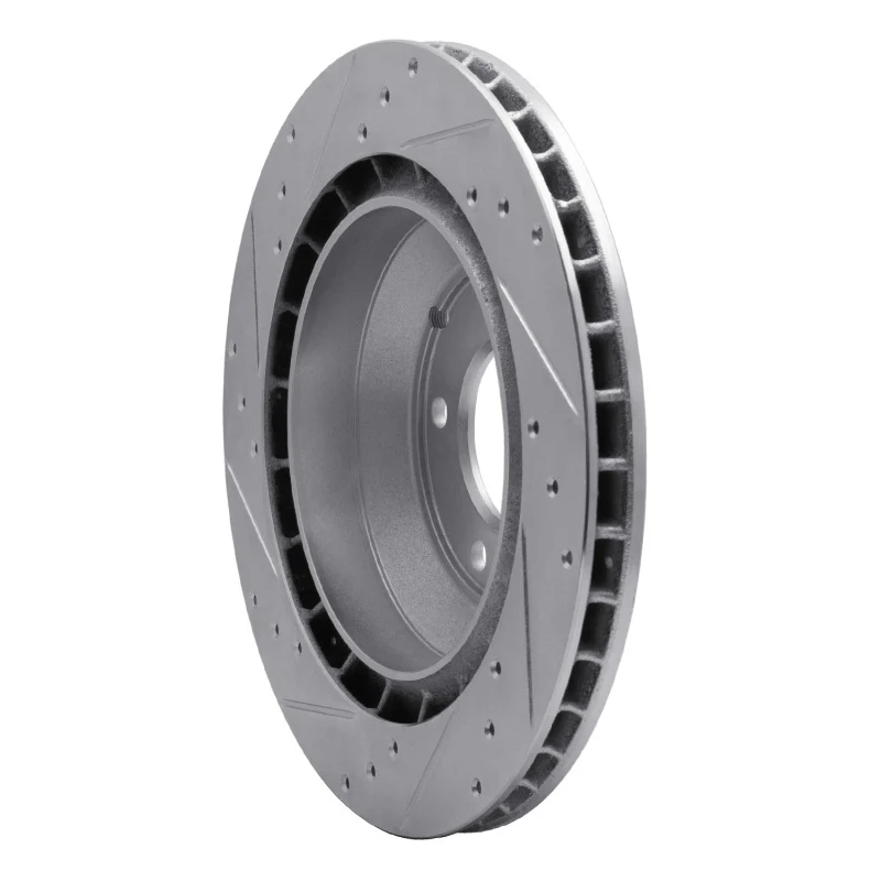 R1 05-18 Porsche CAYENNE Rear Right Drilled & Slotted Silver Brake Rotor - Image 5