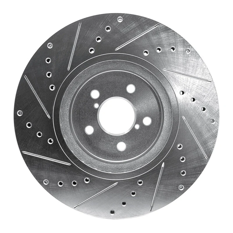 R1 05-18 Subaru Outback Front Right Drilled & Slotted Silver Brake Rotor - Image 3