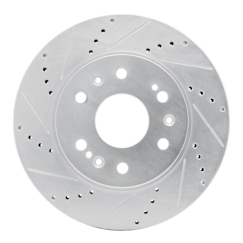 R1 05-19 Chevrolet Silverado 1500 Front Left Drilled & Slotted Silver Brake Rotor