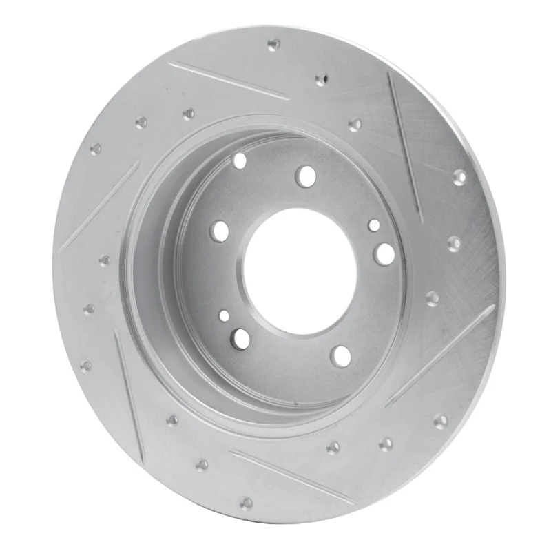 R1 05-20 Hyundai TUCSON Rear Left Drilled & Slotted Silver Brake Rotor - Image 5