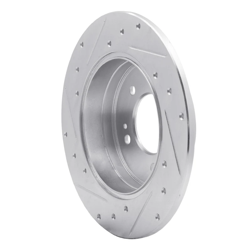 R1 05-20 Hyundai TUCSON Rear Right Drilled & Slotted Silver Brake Rotor - Image 3