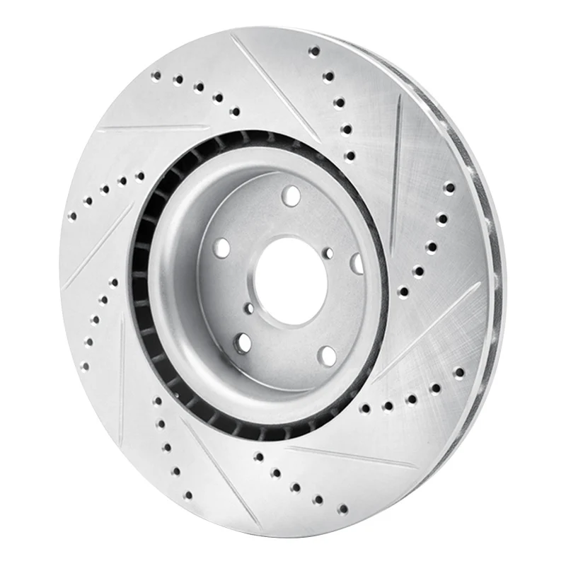 R1 05-20 Subaru Impreza Front Left Drilled & Slotted Silver Brake Rotor - Image 2
