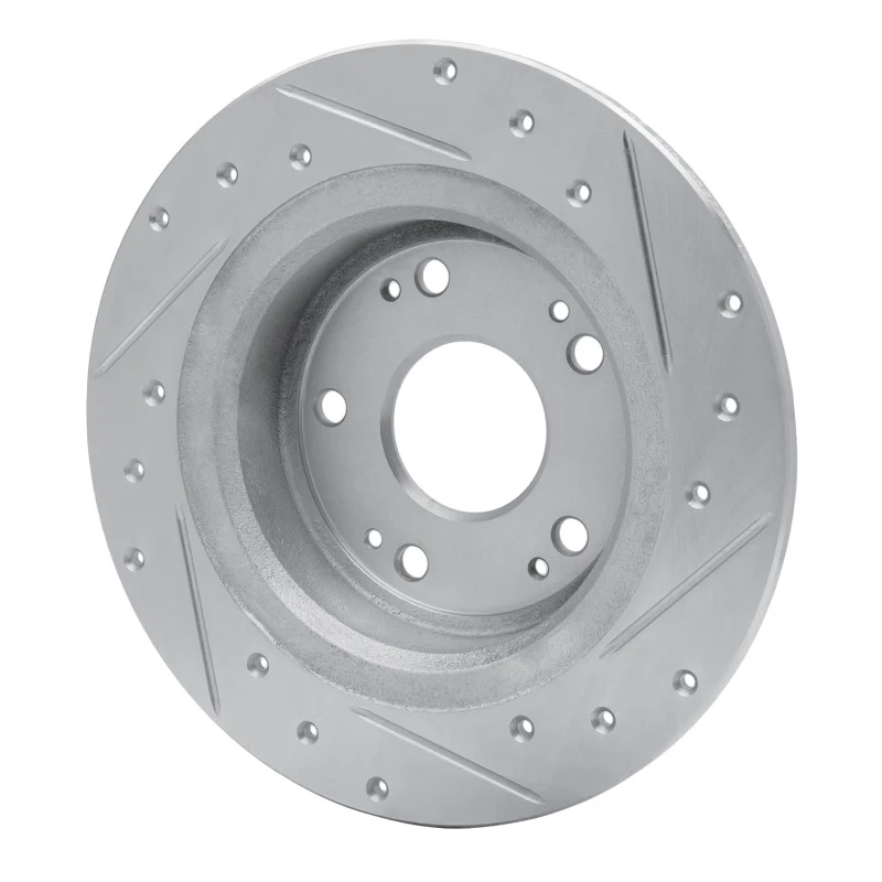 R1 05-22 Acura ILX Rear Left Drilled & Slotted Silver Brake Rotor - Image 2