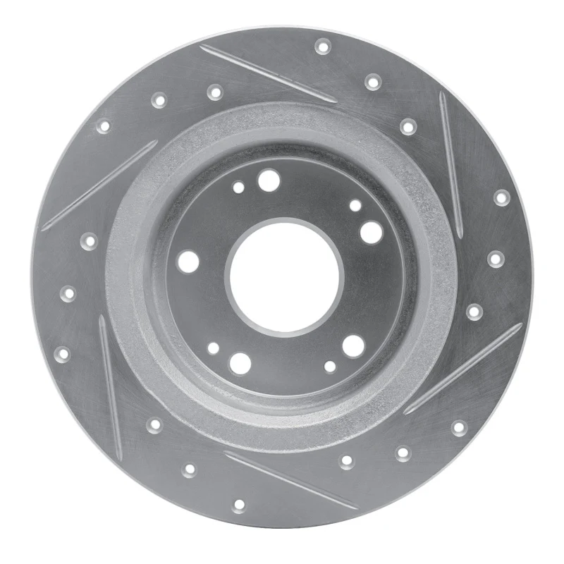 R1 05-22 Acura ILX Rear Left Drilled & Slotted Silver Brake Rotor - Image 4