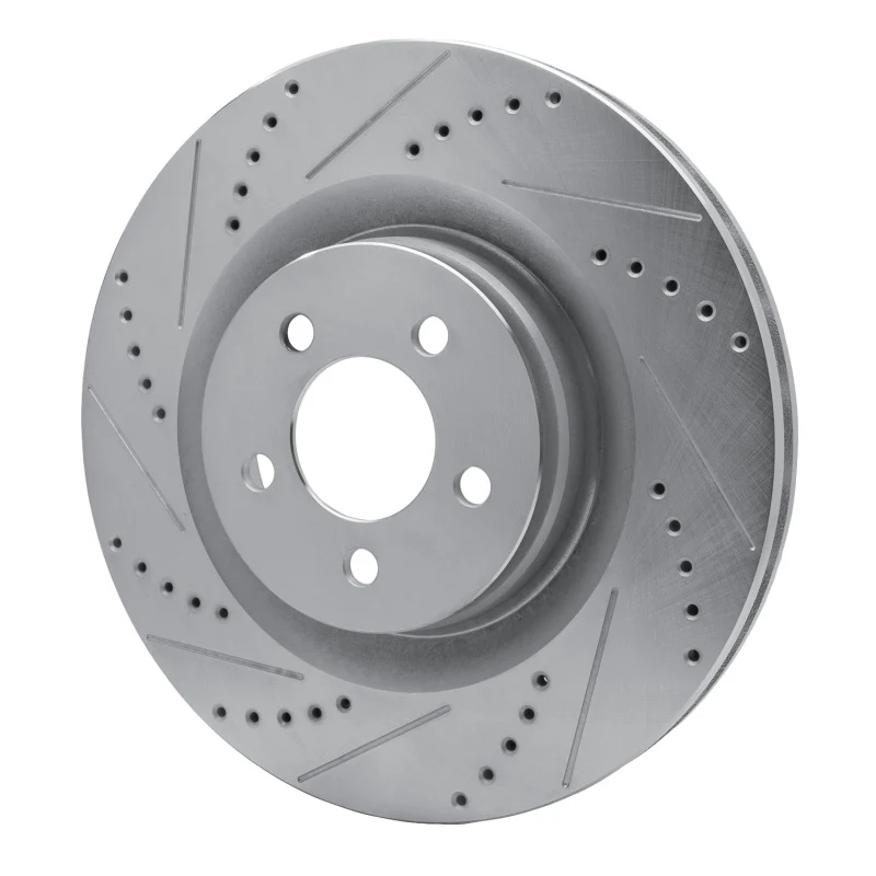 R1 05-23 Chrysler 300 Front Left Drilled & Slotted Silver Brake Rotor - Image 2