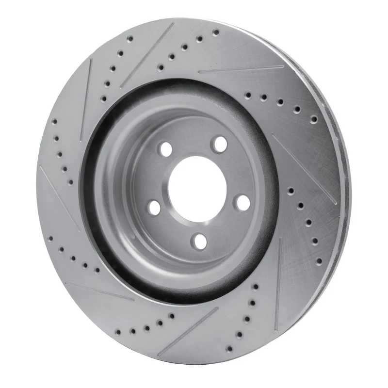R1 05-23 Chrysler 300 Front Left Drilled & Slotted Silver Brake Rotor - Image 5