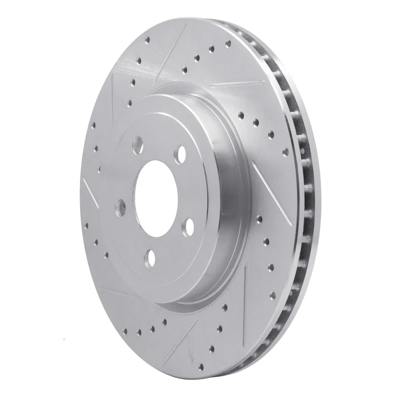 R1 05-23 Chrysler 300 Front Left Drilled & Slotted Silver Brake Rotor - Image 2