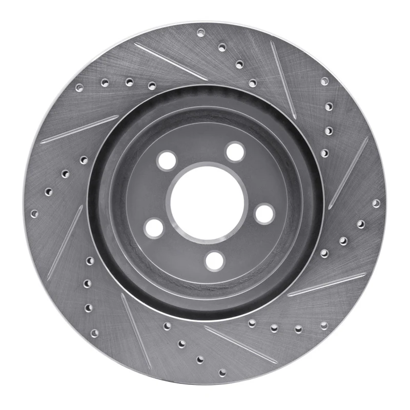 R1 05-23 Chrysler 300 Front Left Drilled & Slotted Silver Brake Rotor - Image 3