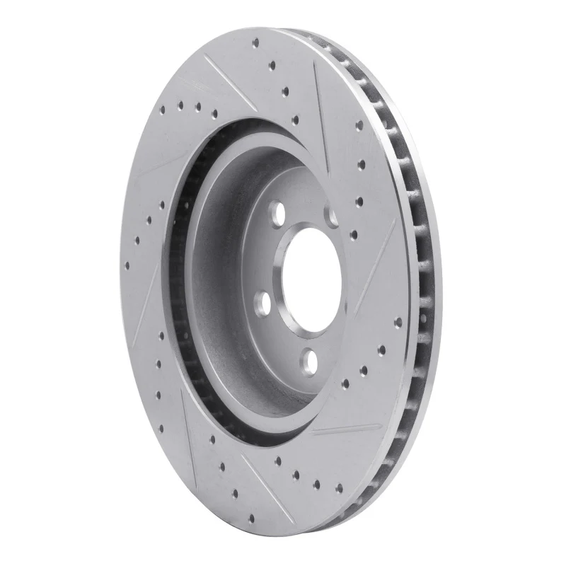 R1 05-23 Chrysler 300 Front Left Drilled & Slotted Silver Brake Rotor - Image 4