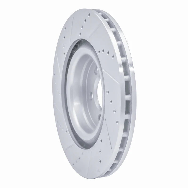 R1 05-23 Chrysler 300 Front Right Drilled & Slotted Silver Brake Rotor - Image 3