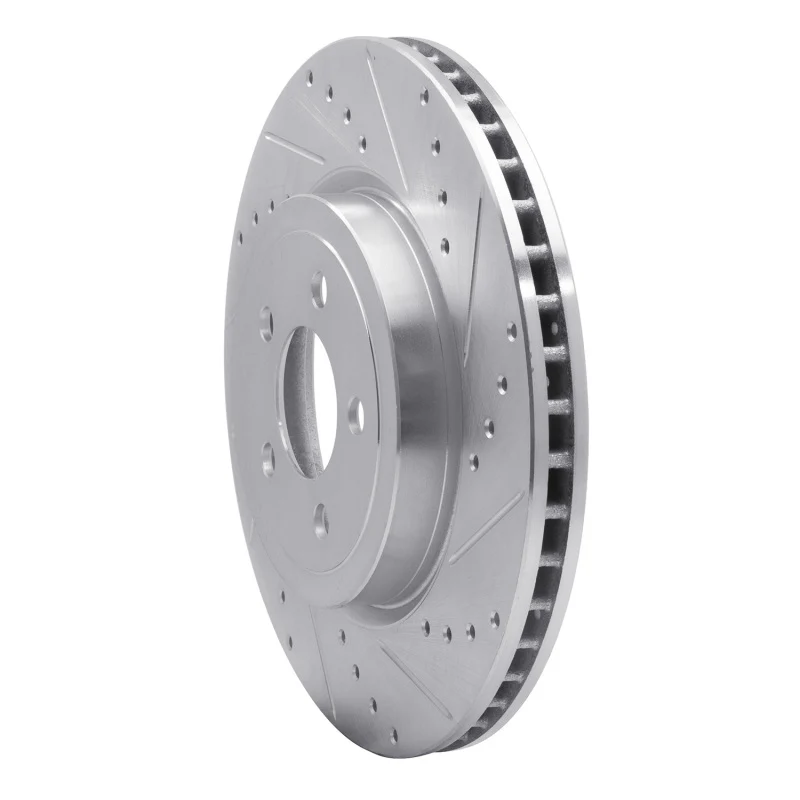 R1 05-23 Chrysler 300 Front Right Drilled & Slotted Silver Brake Rotor - Image 4