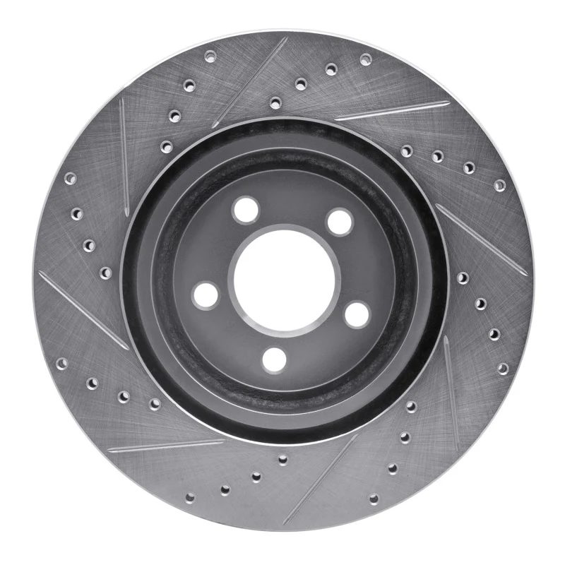 R1 05-23 Chrysler 300 Front Right Drilled & Slotted Silver Brake Rotor - Image 5