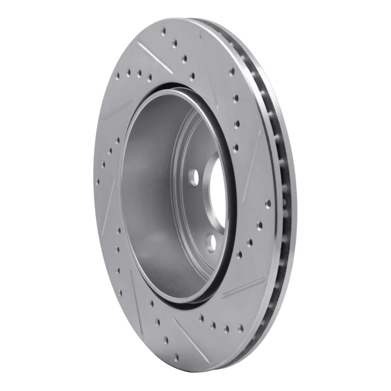 R1 05-23 Chrysler 300 Rear Left Drilled & Slotted Silver Brake Rotor - Image 4