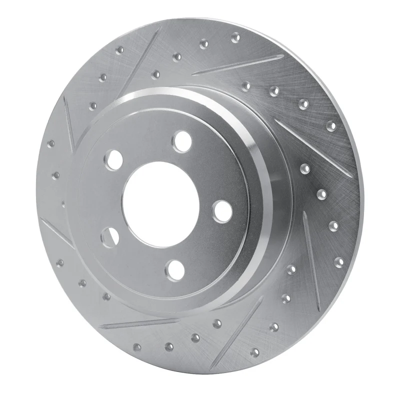 R1 05-23 Chrysler 300 Rear Left Drilled & Slotted Silver Brake Rotor - Image 5