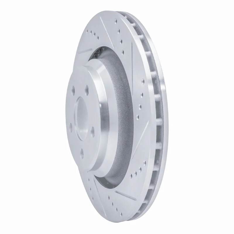 R1 05-23 Chrysler 300 Rear Right Drilled & Slotted Silver Brake Rotor - Image 3