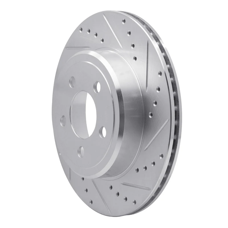 R1 05-23 Chrysler 300 Rear Right Drilled & Slotted Silver Brake Rotor - Image 3