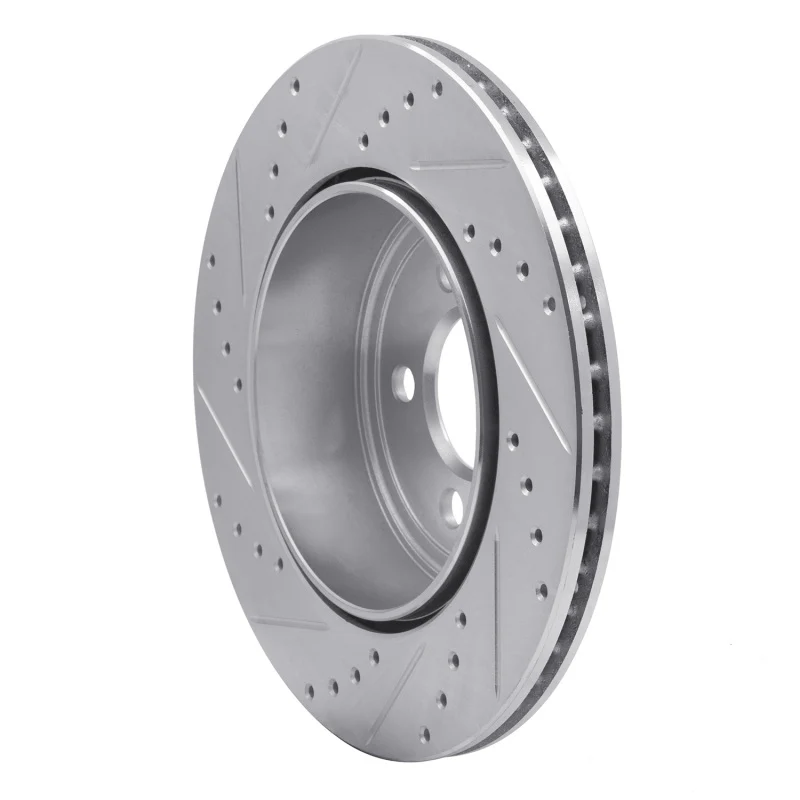 R1 05-23 Chrysler 300 Rear Right Drilled & Slotted Silver Brake Rotor - Image 4