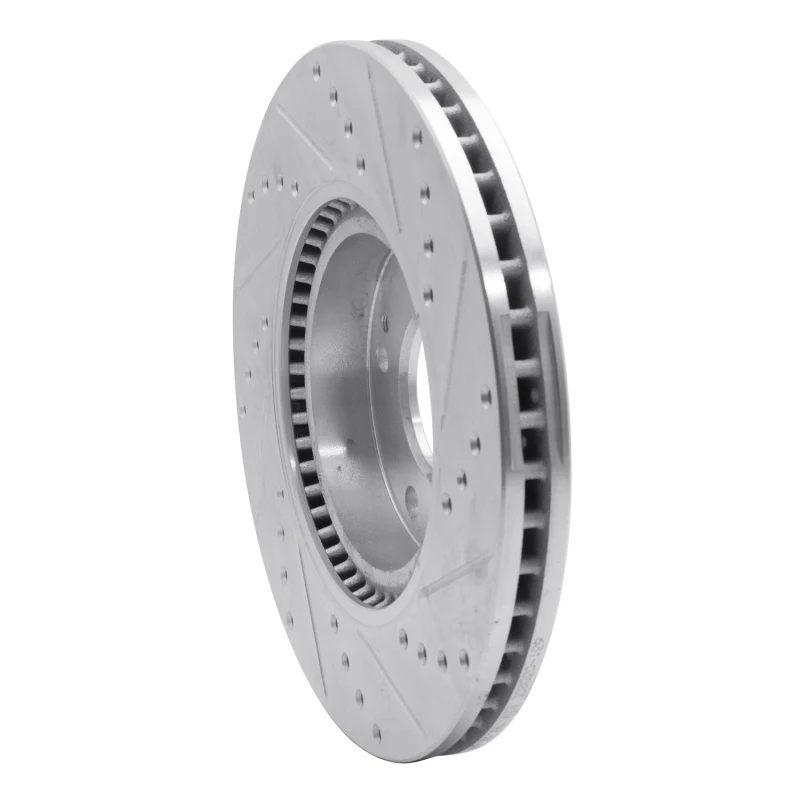 R1 05-24 Hyundai Veloster Front Left Drilled & Slotted Silver Brake Rotor - Image 4