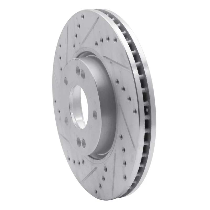 R1 05-24 Hyundai Veloster Front Left Drilled & Slotted Silver Brake Rotor - Image 5
