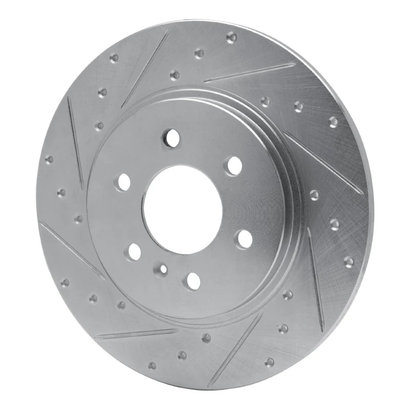R1 06-06 Buick TERRAZA Rear Left Drilled & Slotted Silver Brake Rotor - Image 5