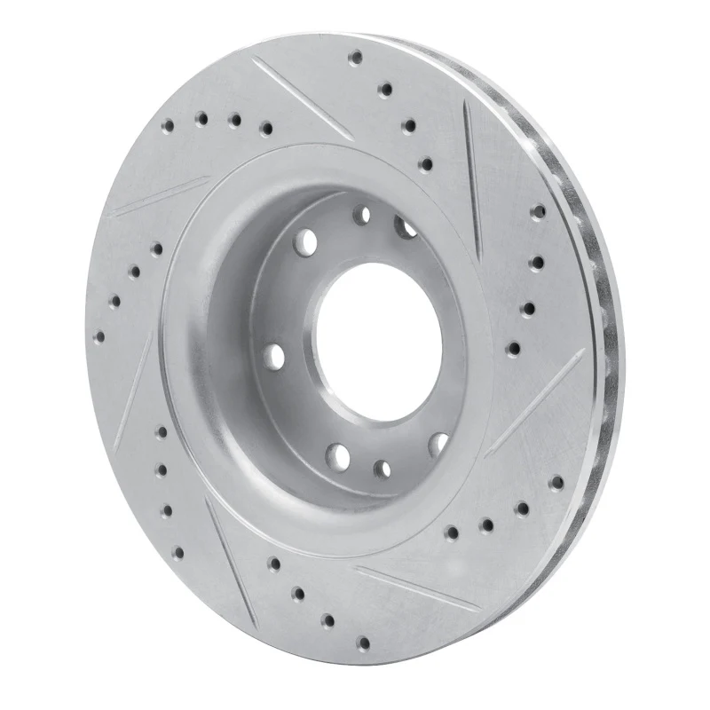 R1 06-09 Buick Rainier Front Left Drilled & Slotted Silver Brake Rotor - Image 3