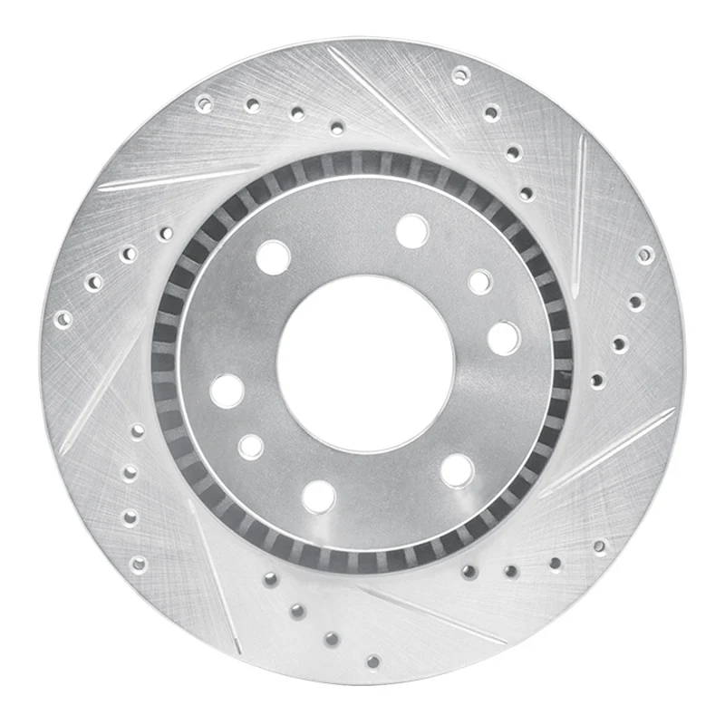 R1 06-09 Buick Rainier Front Right Drilled & Slotted Silver Brake Rotor