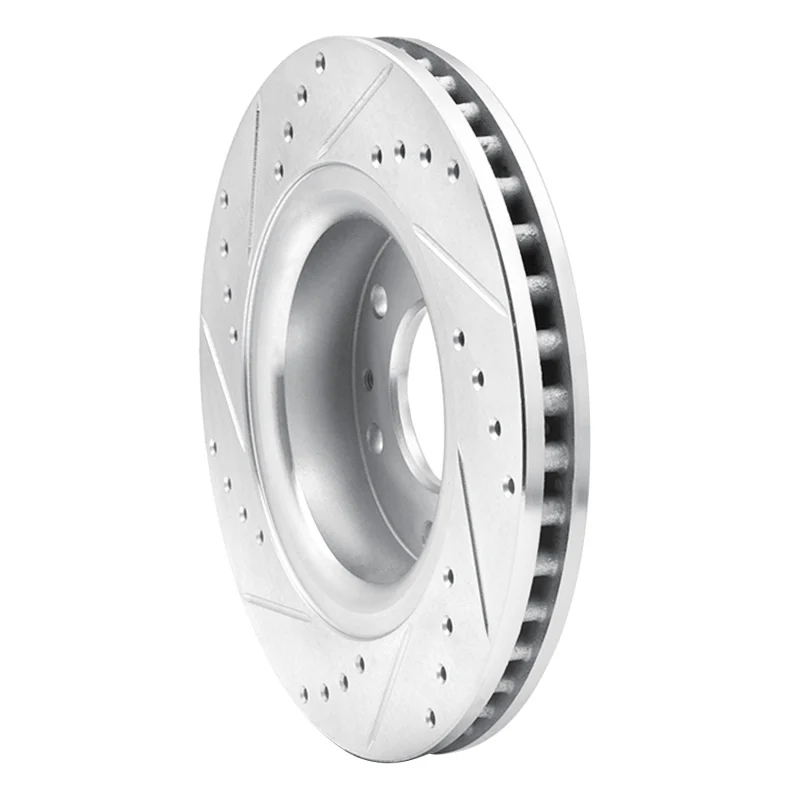 R1 06-09 Buick Rainier Front Right Drilled & Slotted Silver Brake Rotor - Image 2