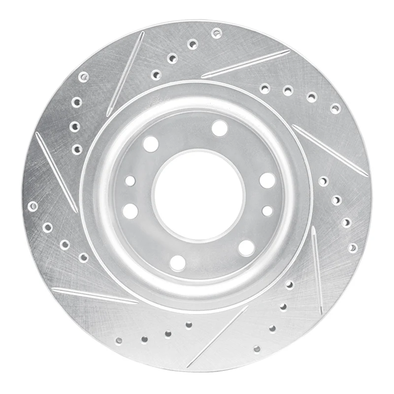 R1 06-09 Buick Rainier Front Right Drilled & Slotted Silver Brake Rotor - Image 5