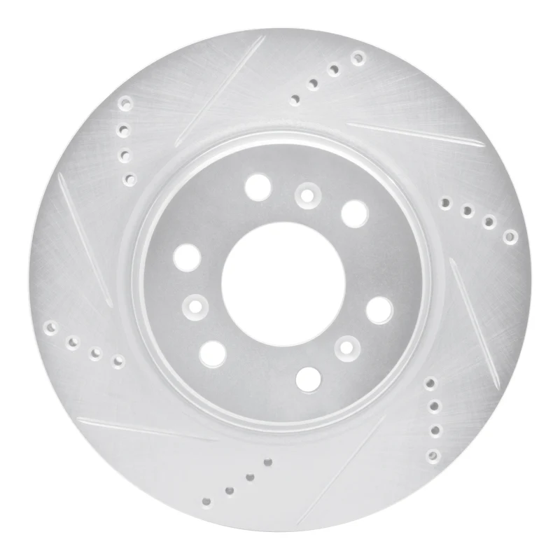 R1 06-09 Buick TERRAZA Front Left Drilled & Slotted Silver Brake Rotor