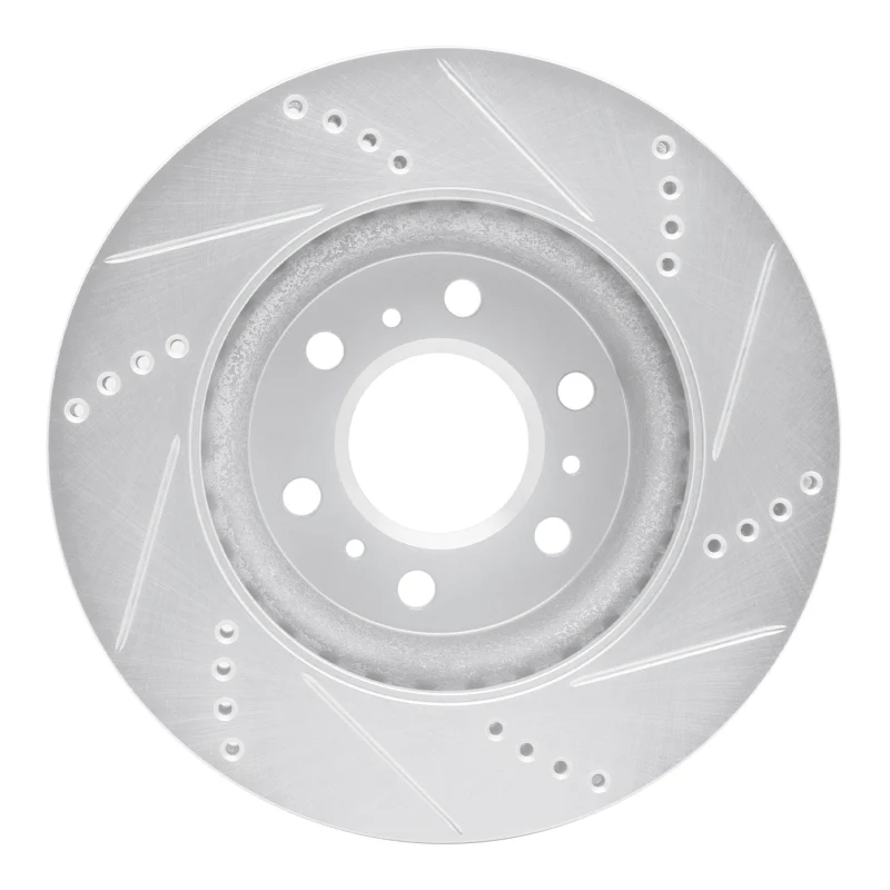 R1 06-09 Buick TERRAZA Front Left Drilled & Slotted Silver Brake Rotor - Image 4