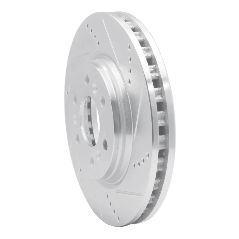 R1 06-09 Buick TERRAZA Front Right Drilled & Slotted Silver Brake Rotor - Image 2