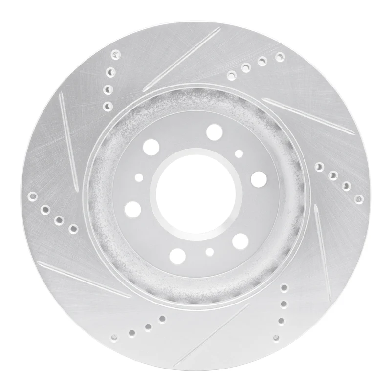 R1 06-09 Buick TERRAZA Front Right Drilled & Slotted Silver Brake Rotor - Image 3