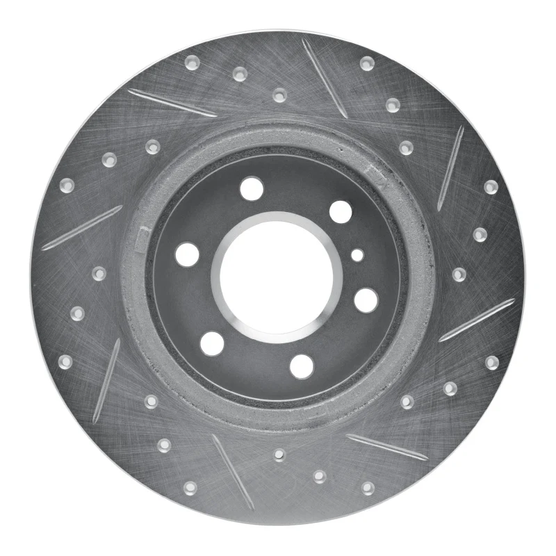 R1 06-09 Buick TERRAZA Rear Left Drilled & Slotted Silver Brake Rotor - Image 3