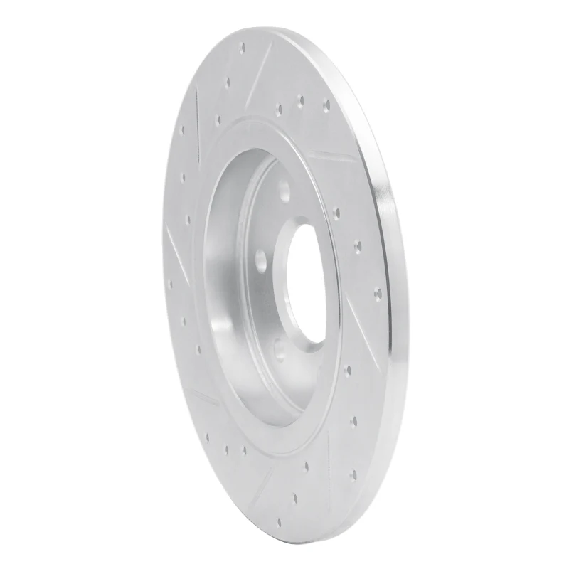 R1 06-09 Buick TERRAZA Rear Right Drilled & Slotted Silver Brake Rotor - Image 5