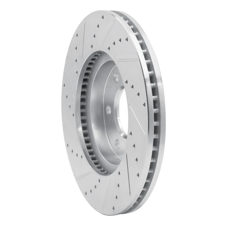 R1 06-09 Chevrolet Trailblazer Front Right Drilled & Slotted Silver Brake Rotor - Image 2