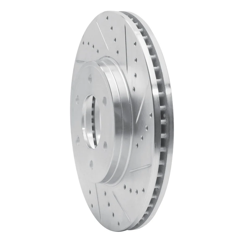R1 06-09 Chevrolet Trailblazer Front Right Drilled & Slotted Silver Brake Rotor - Image 4