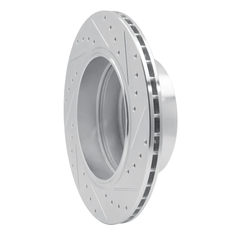 R1 06-10 BMW 530XI Rear Left Drilled & Slotted Silver Brake Rotor - Image 3