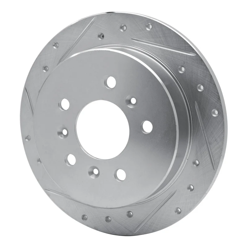 R1 06-10 Buick ALLURE Rear Left Drilled & Slotted Silver Brake Rotor - Image 4