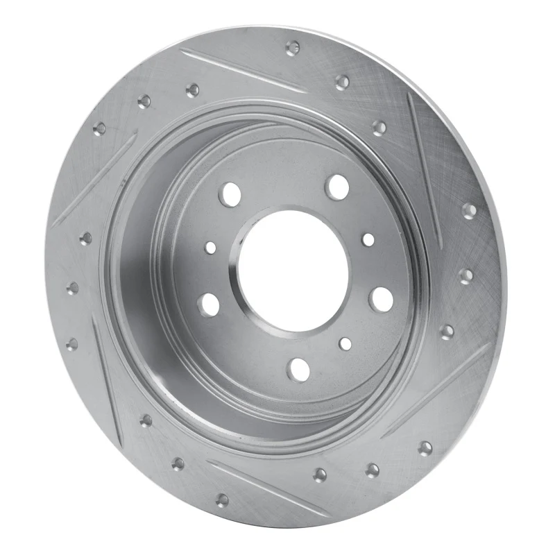 R1 06-10 Buick ALLURE Rear Left Drilled & Slotted Silver Brake Rotor - Image 5