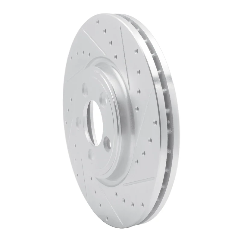 R1 06-10 Jaguar S-Type Front Right Drilled & Slotted Silver Brake Rotor - Image 4