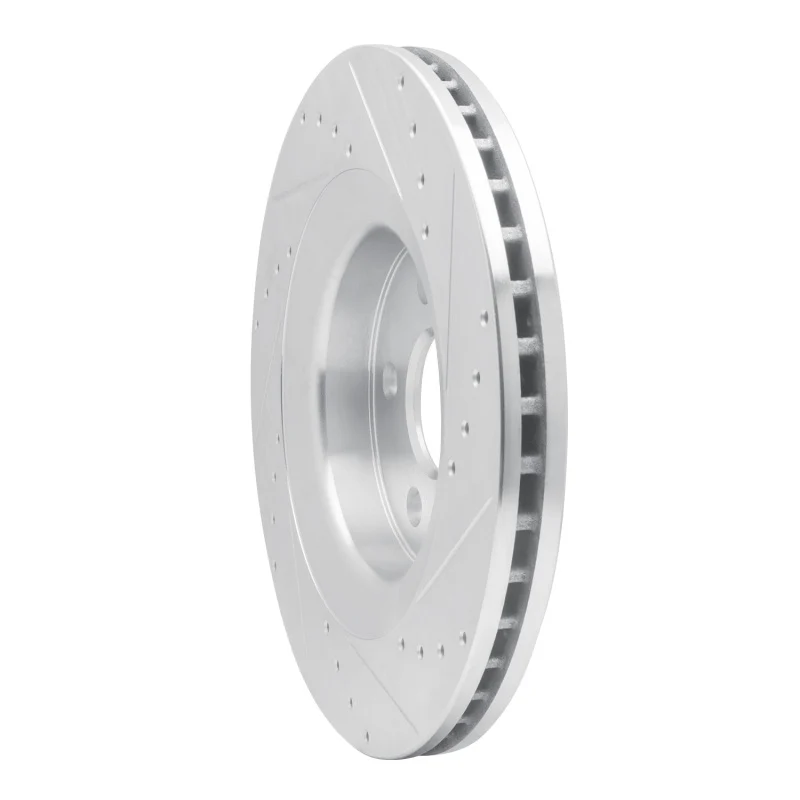 R1 06-10 Jeep Grand Cherokee Front Left Drilled & Slotted Silver Brake Rotor - Image 5