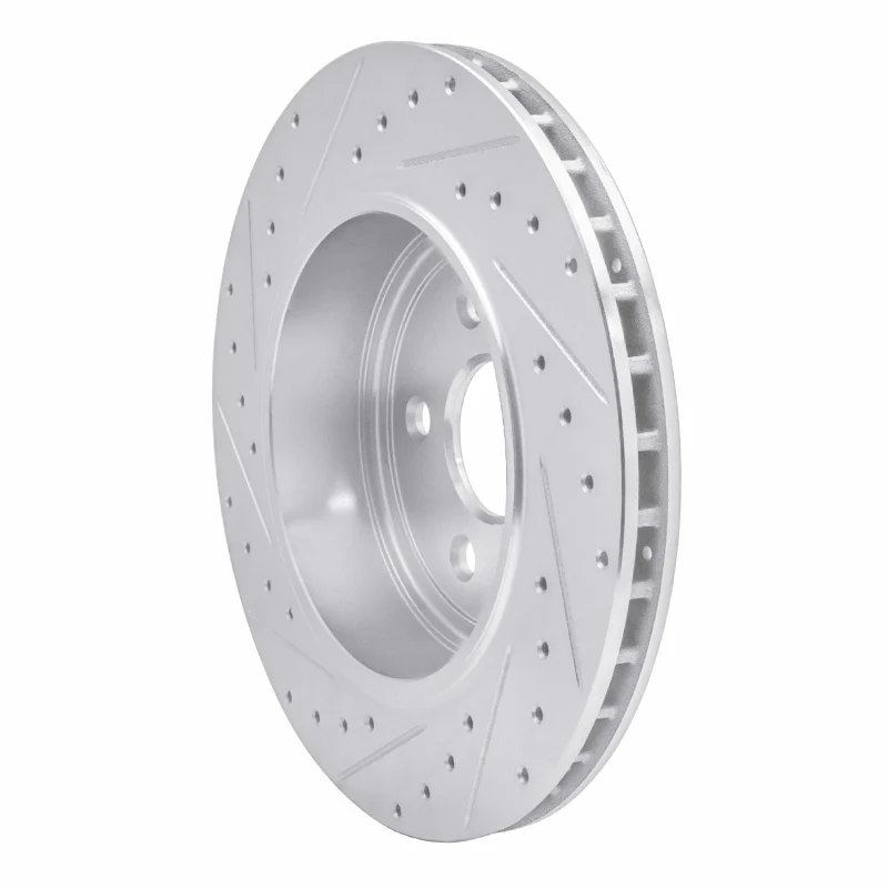 R1 06-10 Jeep Grand Cherokee Rear Right Drilled & Slotted Silver Brake Rotor - Image 5