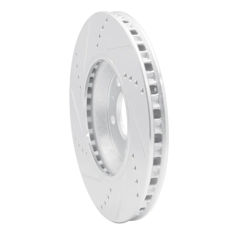 R1 06-10 Pontiac SOLSTICE Front Right Drilled & Slotted Silver Brake Rotor - Image 4