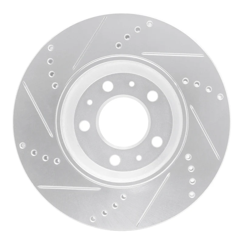 R1 06-10 Pontiac SOLSTICE Front Right Drilled & Slotted Silver Brake Rotor - Image 5