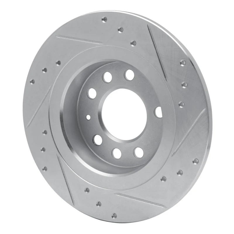 R1 06-10 Pontiac SOLSTICE Rear Left Drilled & Slotted Silver Brake Rotor - Image 2
