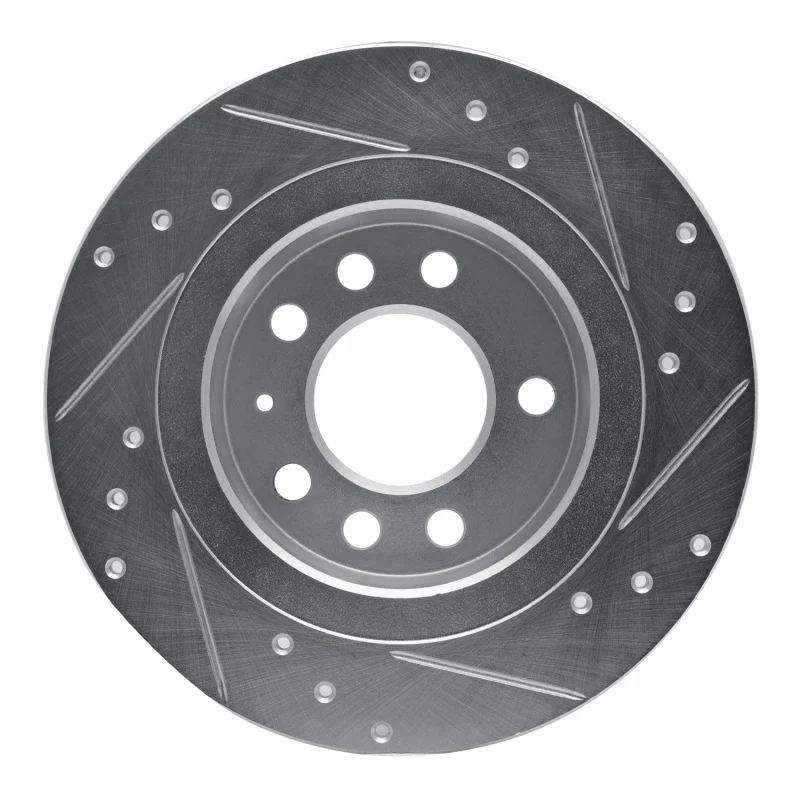 R1 06-10 Pontiac SOLSTICE Rear Left Drilled & Slotted Silver Brake Rotor - Image 4