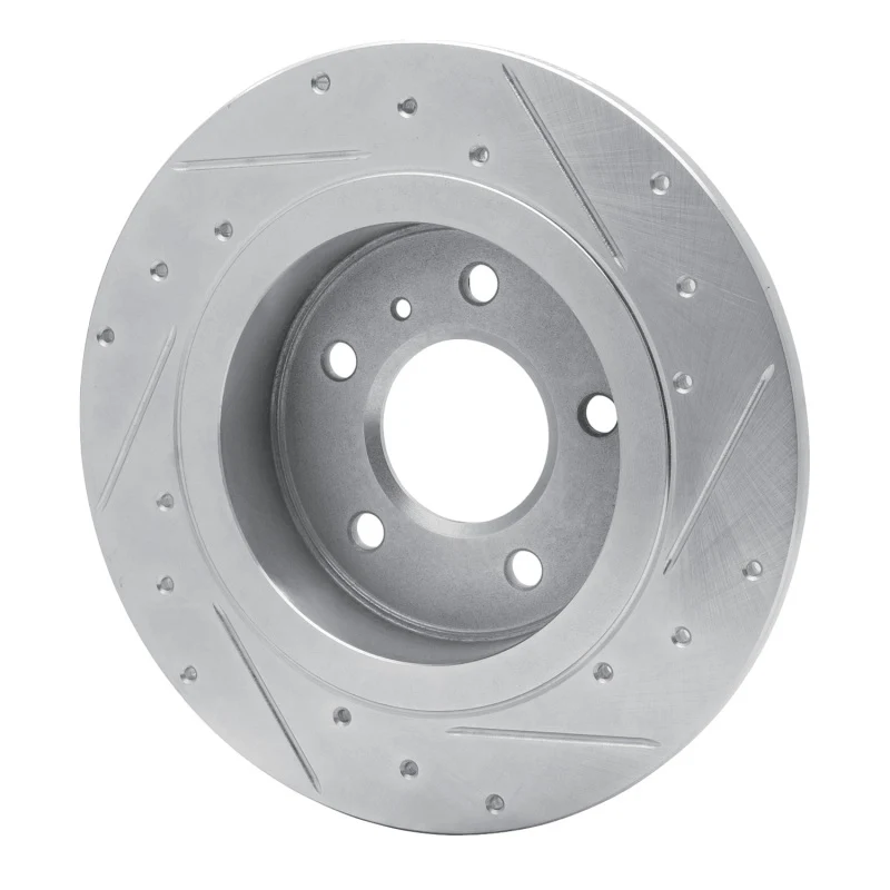 R1 06-11 Buick Lucerne Rear Left Drilled & Slotted Silver Brake Rotor - Image 4